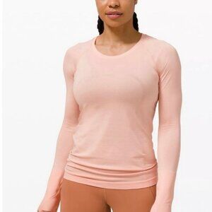 Lululemon Run Swiftly Tech 2.0 Long Sleeve Workout Top Pink Mist Size 4